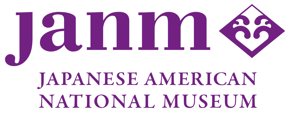 Logo for the Japanese American National Museum featuring “janm,” a geometric symbol, and referencing “Before They Were Heroes: Sus Ito’s World War II Images” above the full museum name.