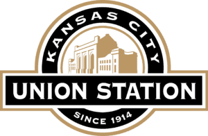 Kansas City Union Station logo featuring a building silhouette, with the text “Kansas City Union Station Since 1914” in black, gold, and white—perfect for fans of Dinosaurs Revealed: Journey Across America.